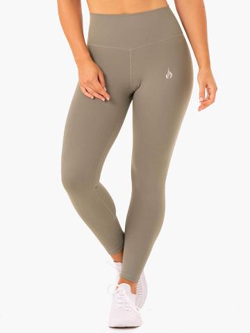 Khaki Ryderwear Women Leggings Base Full Length High Waisted Women's Leggings | AU1877IS