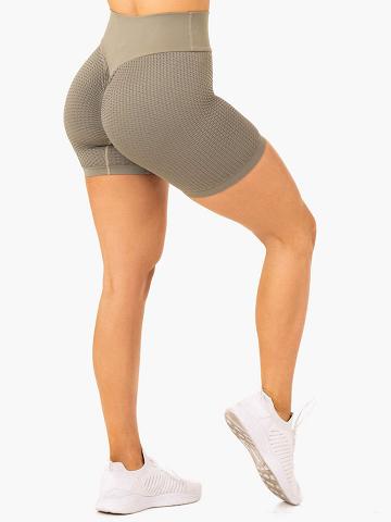 Khaki Ryderwear Women Shorts Honeycomb Scrunch Seamless Women's Shorts | AU2094JJ