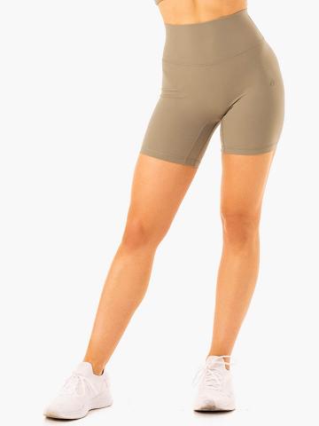 Khaki Ryderwear Women Shorts NKD Refine High Waisted Women's Shorts | AU2162UT