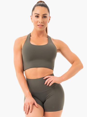 Khaki Ryderwear Women Sports Bra NKD Women's Sports Bra | AU2535NB