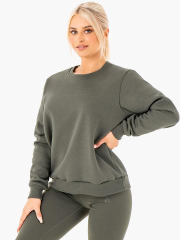 Khaki Ryderwear Women Sweaters Motion Oversized Women's Sweaters | AU2571GL