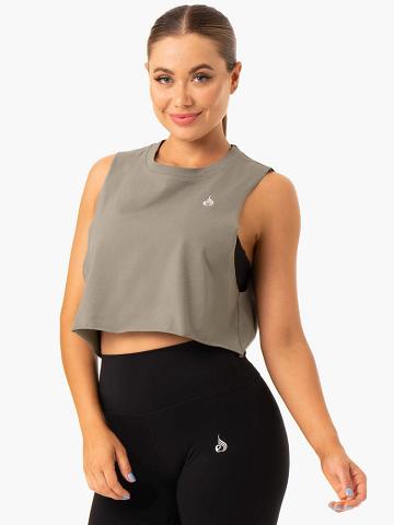 Khaki Ryderwear Women Tanks Base Muscle Women's Tanks | AU2984PQ