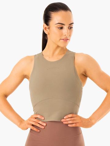 Khaki Ryderwear Women Tanks NKD Refine Women's Tanks | AU2930AP