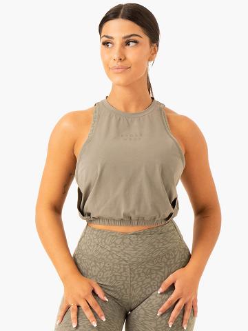 Khaki Ryderwear Women Tanks Rotation Women's Tanks | AU2904KI