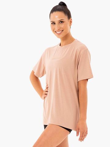 Latte Ryderwear Women T Shirts Define Long Line Women's T Shirts | AU2705TV