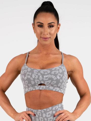 Leopard Grey Ryderwear Women Sports Bra Animal Women's Sports Bra | AU2561NB