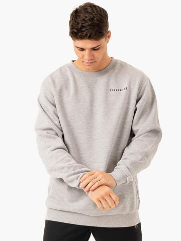 Light Grey Marl Ryderwear Men Sweaters Pursuit Pullover Men's Sweaters | AU1328TV