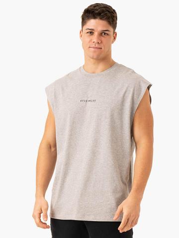 Light Grey Marl Ryderwear Men Tanks Pursuit Wide Cut Tank Men's Tanks | AU1167MA