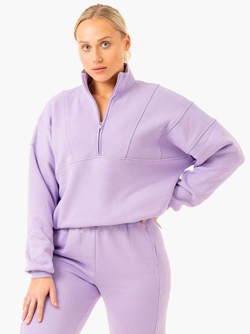 Lilac Ryderwear Women Hoodie Sideline Half Zip Jumper Women's Hoodie | AU1701FM