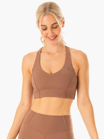 Mocha Ryderwear Women Sports Bra Form Women's Sports Bra | AU2293IS