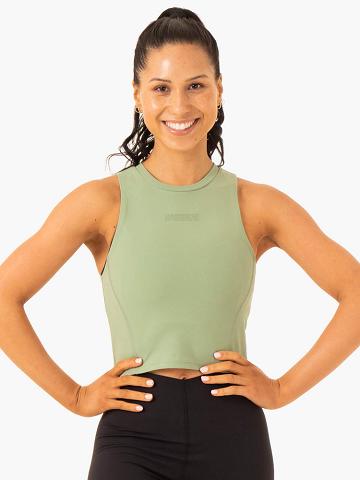 Moss Green Ryderwear Women Tanks Highlight Compression Women's Tanks | AU2835HK