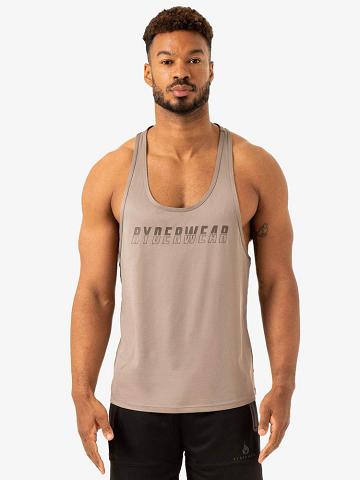 Mushroom Ryderwear Men Gym Stringers Overdrive Stringer T-Back Men's Gym Stringers | AU1534EX