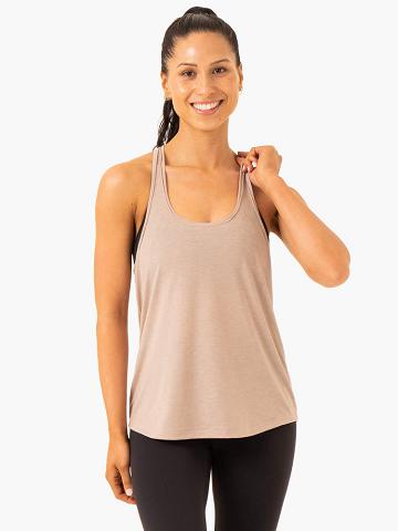 Mushroom Ryderwear Women Tanks Elevate Singlet Women's Tanks | AU2812DN