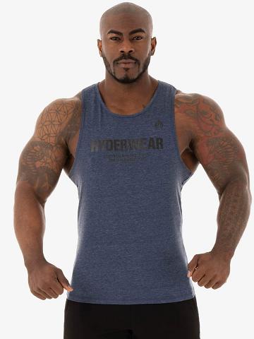 Navy Marl Ryderwear Men Tanks Focus Baller Tank Men's Tanks | AU1105HK