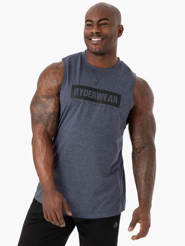 Navy Marl Ryderwear Men Tanks Iron Baller Tank Men's Tanks | AU1138VD