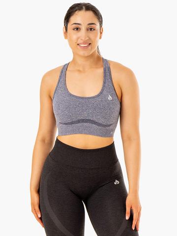 Navy Marl Ryderwear Women Sports Bra Sculpt Seamless Racer Back Women's Sports Bra | AU2235WY