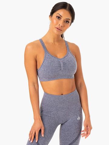 Navy Marl Ryderwear Women Sports Bra Sculpt Seamless Women's Sports Bra | AU2401EX