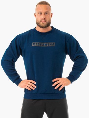 Navy Ryderwear Men Sweaters Force Pullover Men's Sweaters | AU1322NB