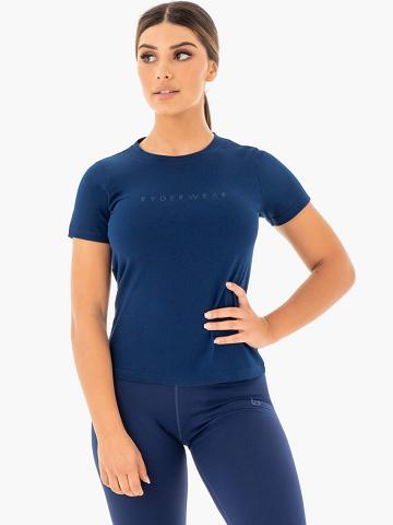 Navy Ryderwear Women T Shirts Motion Women's T Shirts | AU2687CE