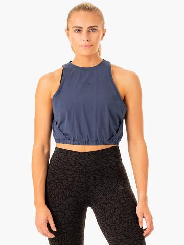 Navy Ryderwear Women Tanks Rotation Women's Tanks | AU2827BC