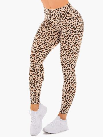 Nude Leopard Ryderwear Women Leggings Adapt High Waisted Scrunch Women's Leggings | AU1754GL