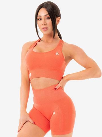 Orange Marl Ryderwear Women Sports Bra Seamless Staples Women's Sports Bra | AU2530RW