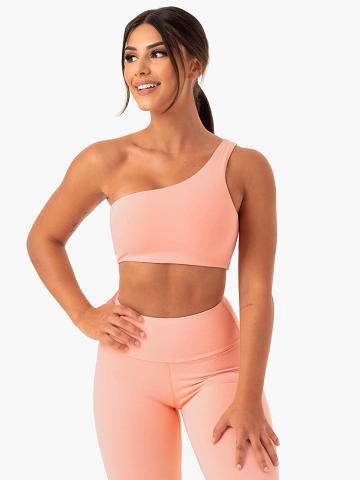 Peach Ryderwear Women Sports Bra Adapt One Shoulder Women's Sports Bra | AU2344IS