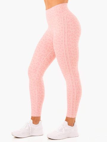 Pink Leopard Ryderwear Women Leggings Evolution High Waisted Scrunch Women's Leggings | AU1734XF