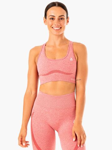 Pink Marl Ryderwear Women Sports Bra Sculpt Seamless Racer Back Women's Sports Bra | AU2291YU