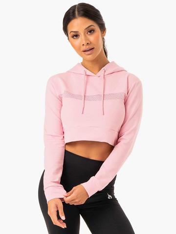 Pink Ryderwear Women Hoodie Hybrid Fitted Women's Hoodie | AU1680LH