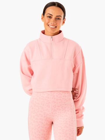 Pink Ryderwear Women Sweaters Evolution Half Zip Women's Sweaters | AU2573DN