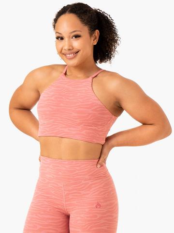 Pink Zebra Ryderwear Women Sports Bra Transform Reversible Sports Crop Women's Sports Bra | AU2248GL