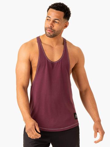 Plum Ryderwear Men Gym Stringers Vital Stringer T-Back Men's Gym Stringers | AU1543SO