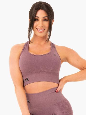 Purple Marl Ryderwear Women Sports Bra Seamless Staples Women's Sports Bra | AU2541LH