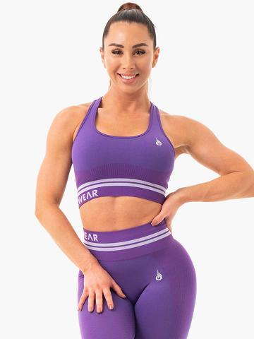 Purple Ryderwear Women Sports Bra Freestyle Seamless Longline Women's Sports Bra | AU2516KI