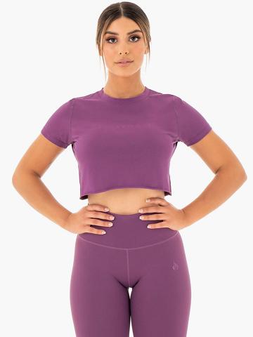 Purple Ryderwear Women T Shirts Motion Cropped Women's T Shirts | AU2680EX