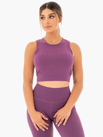 Purple Ryderwear Women Tanks Motion Crop Top Women's Tanks | AU2957PQ