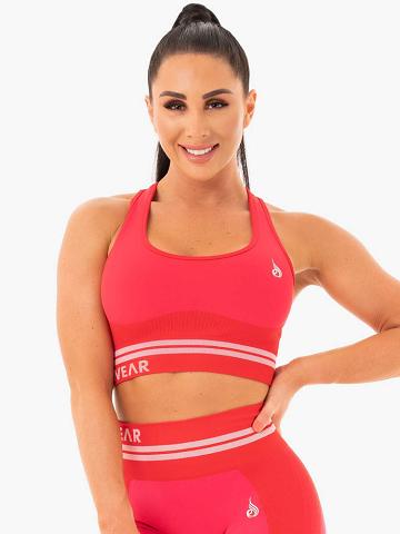 Red Ryderwear Women Sports Bra Freestyle Seamless Longline Women's Sports Bra | AU2544HK