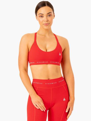 Red Ryderwear Women Sports Bra Reflex Cross Over Women's Sports Bra | AU2412KI