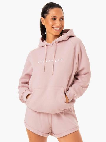 Rose Marl Ryderwear Women Hoodie Off Duty Fleece Women's Hoodie | AU1659BC