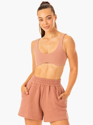 Rosewood Pink Ryderwear Women Sports Bra Elevate Lounge Women's Sports Bra | AU2345UT