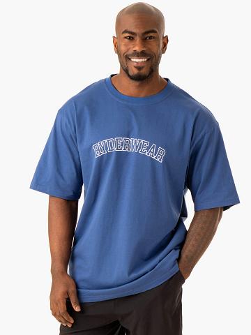 Royal Blue Ryderwear Men T Shirts Oversized Men's T Shirts | AU1279IS