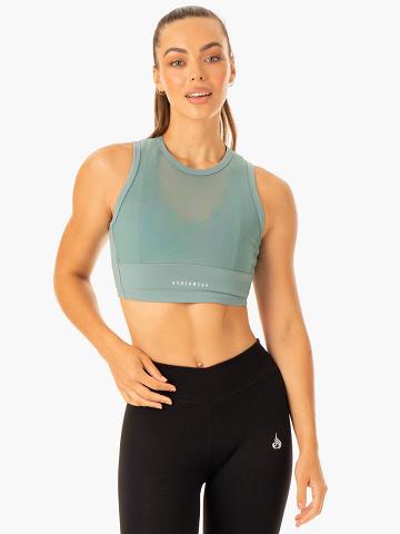 Sage Green Ryderwear Women Tanks Revival Mesh Women's Tanks | AU2918TV