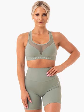 Sage Ryderwear Women Sports Bra Hype Mesh Women's Sports Bra | AU2384ZG