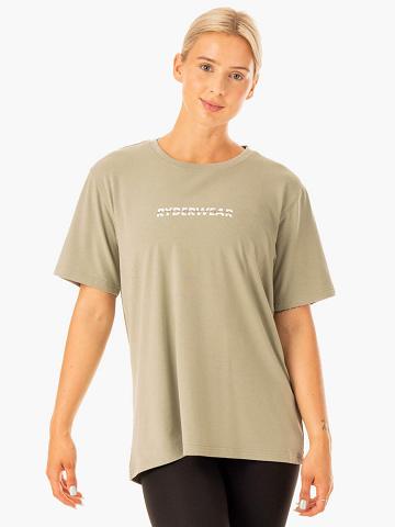 Sage Ryderwear Women T Shirts Edit Longline Women's T Shirts | AU2763JJ