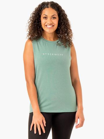 Sage Ryderwear Women Tanks Foundation Muscle Women's Tanks | AU2821RW