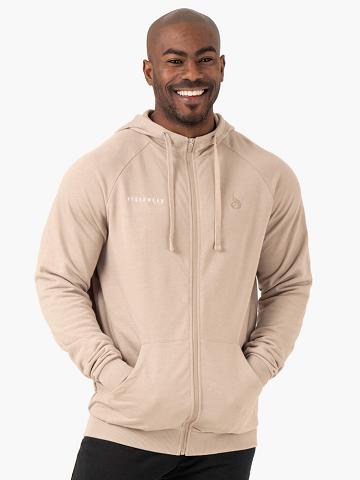 Sand Ryderwear Men Hoodie Pursuit Zip Up Men's Hoodie | AU1471KI