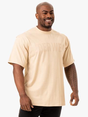 Sand Ryderwear Men T Shirts Force Oversized Men's T Shirts | AU1231SO