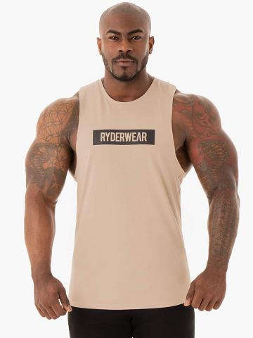 Sand Ryderwear Men Tanks Base Baller Tank Men's Tanks | AU1067RW