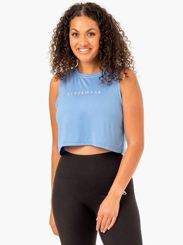 Sky Blue Ryderwear Women Tanks Hybrid Muscle Women's Tanks | AU2900CE